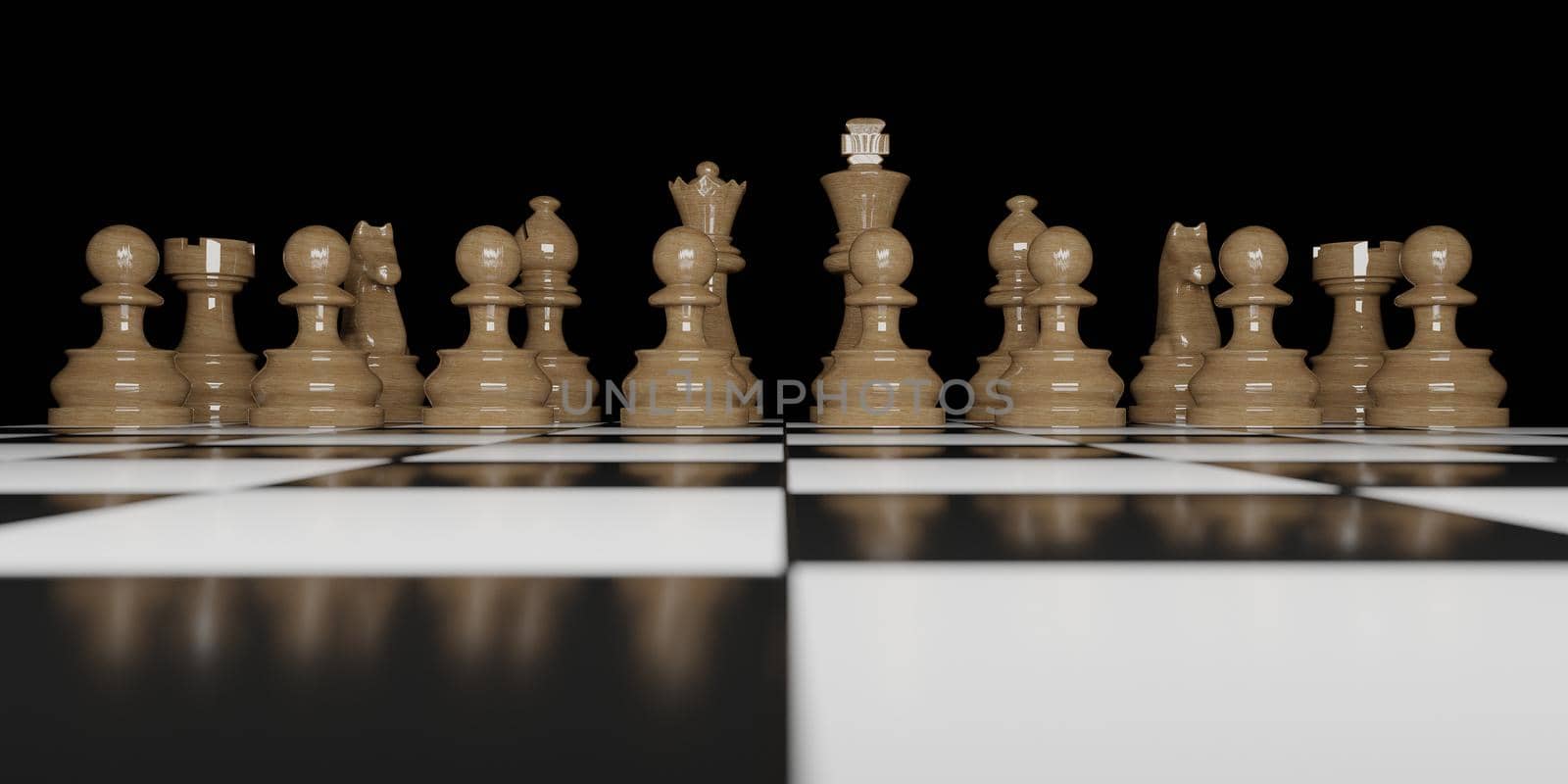 front view of brown wooden chess pieces on chessboard by asolano