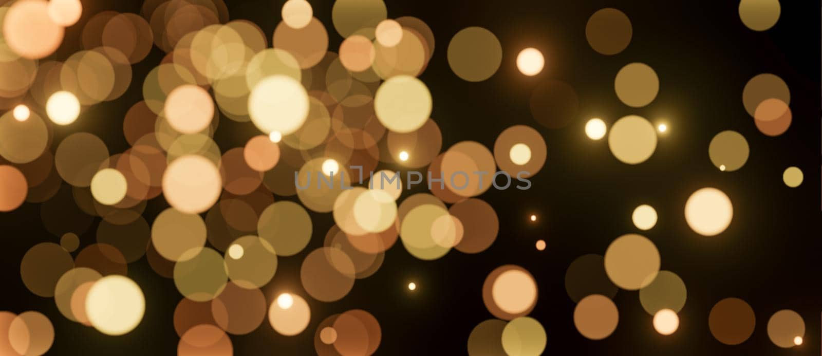 background of light spots with warm color bokeh effect. 3d illustration