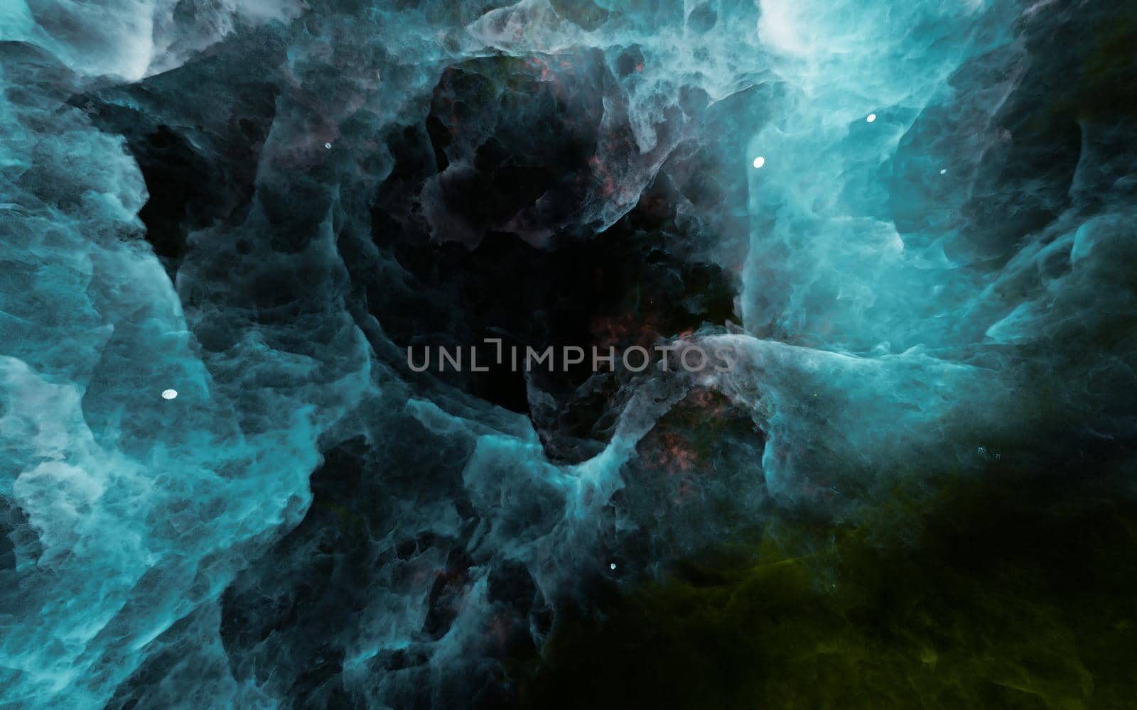 blue and green nebula abstract background by asolano