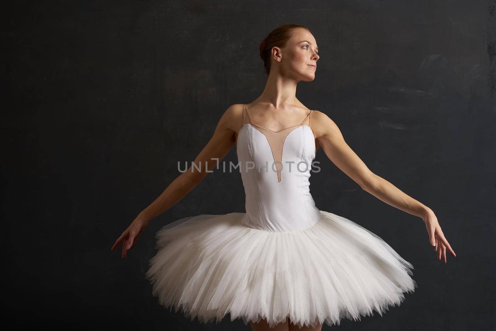 ballerina in a white tutu dance performance silhouette dark background by Vichizh