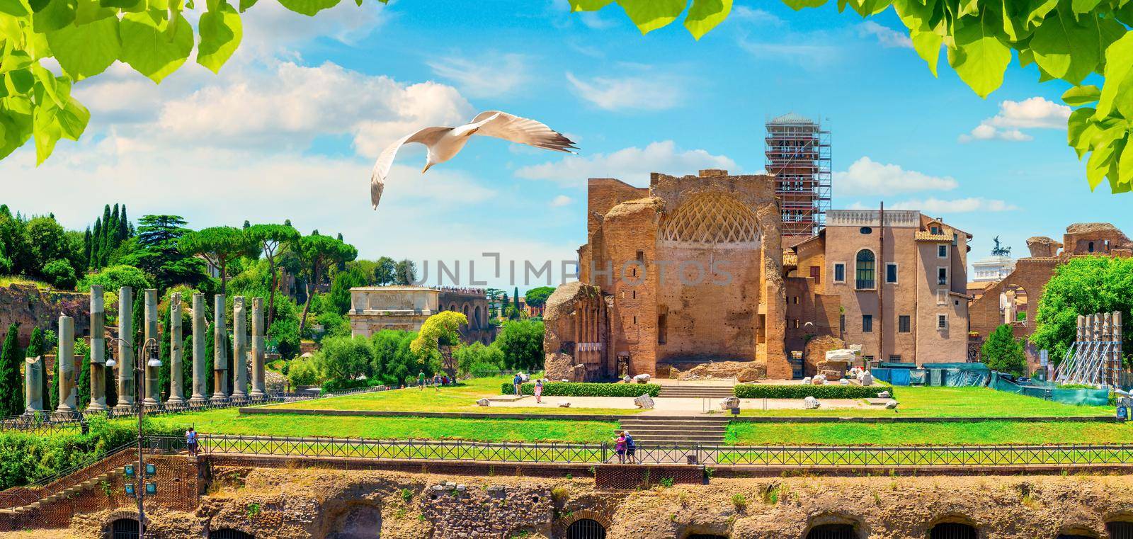 View of the Roman Forum in Rome, Italy