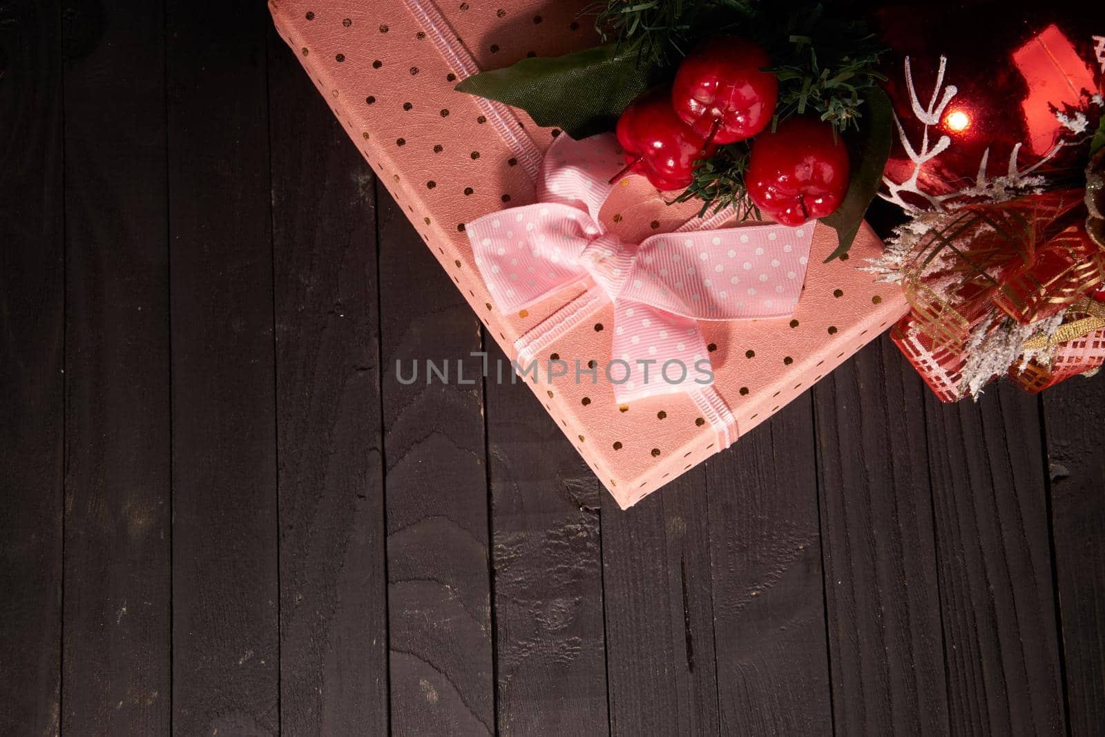 pink gift box christmas holiday decoration garland by Vichizh