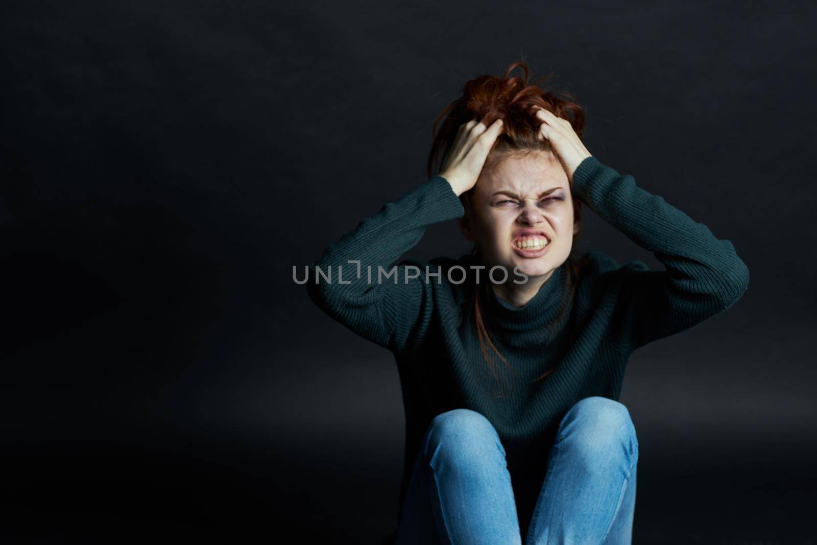 emotional women with black eye abuse discontent depression by Vichizh