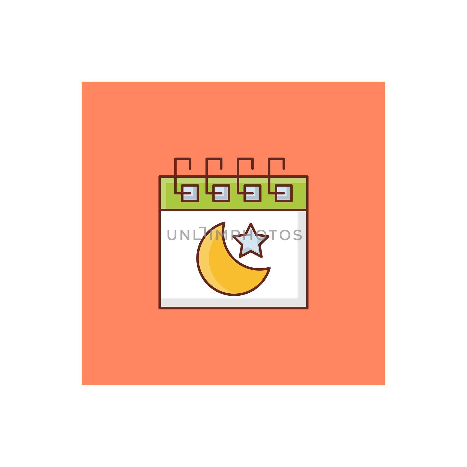 calendar vector flat color icon