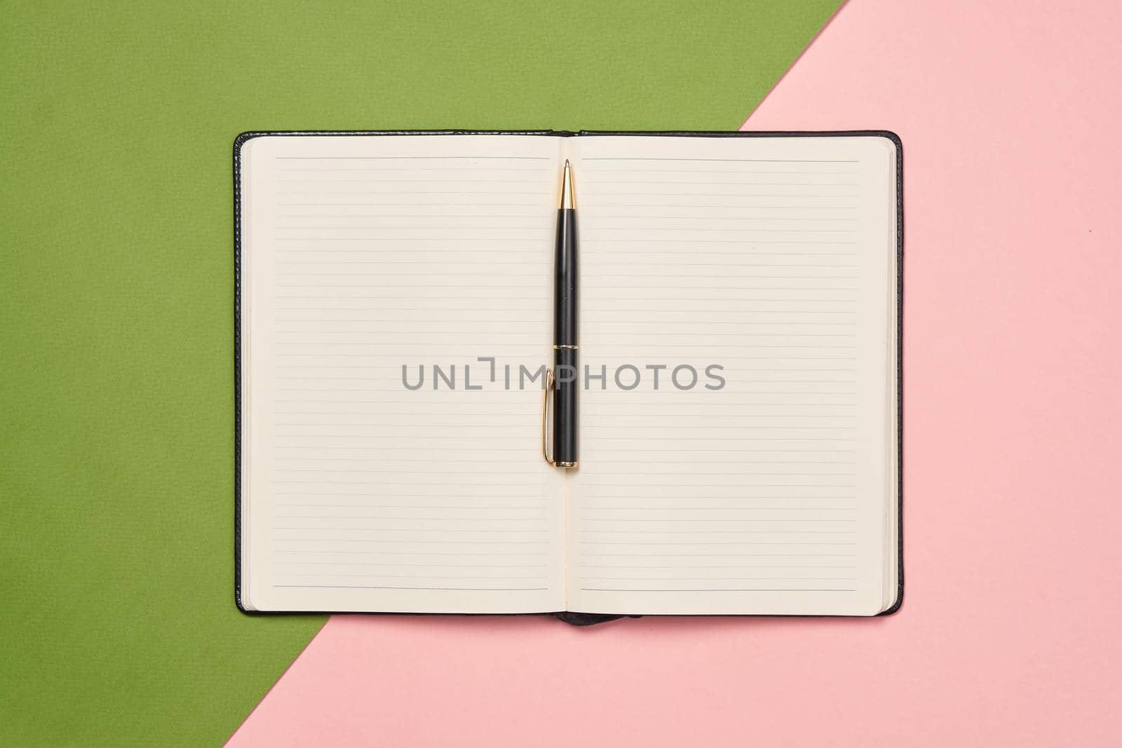 notebook pen office business tools colorful background accessories. High quality photo