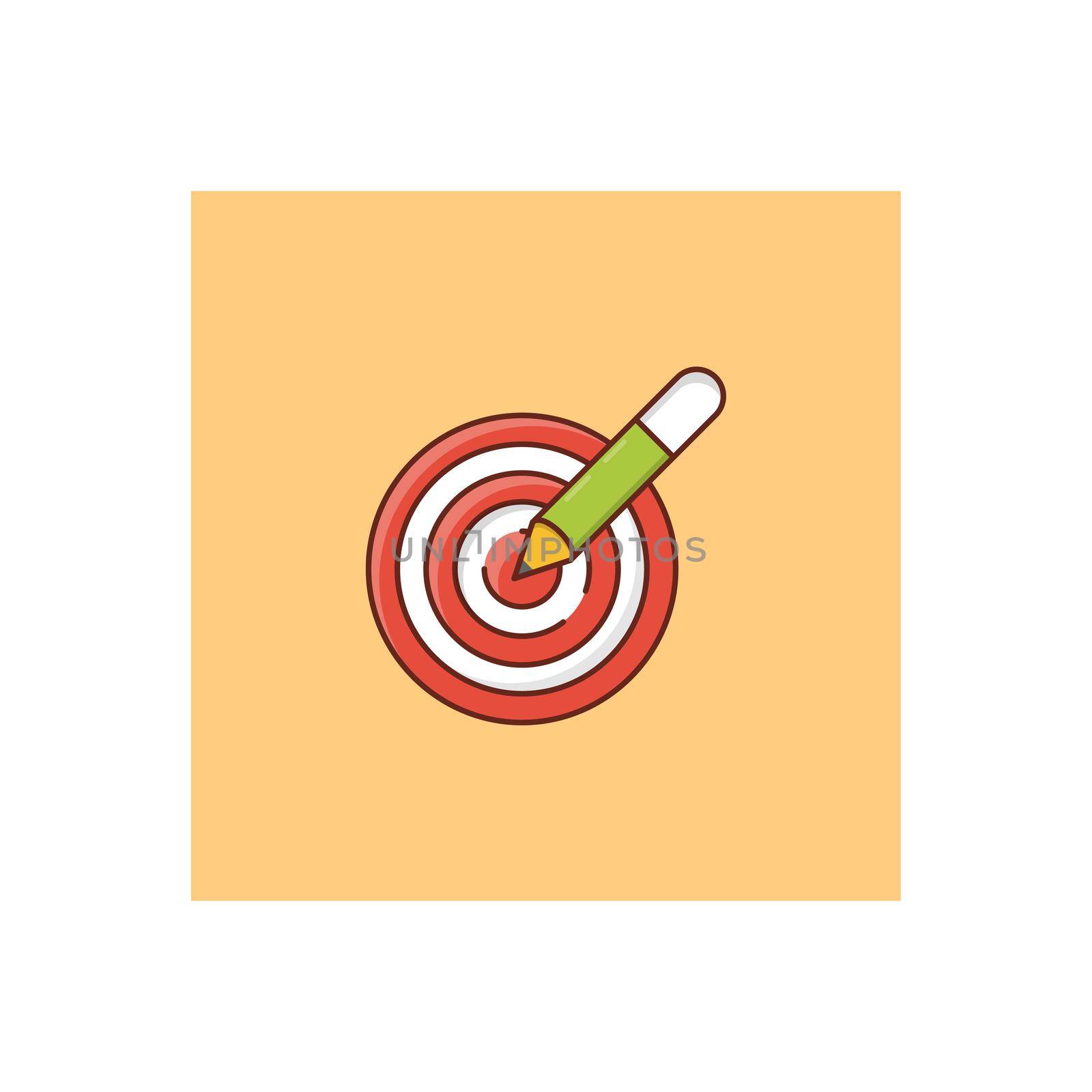 target Vector illustration on a transparent background. Premium quality symbols. Vector Line Flat color icon for concept and graphic design.