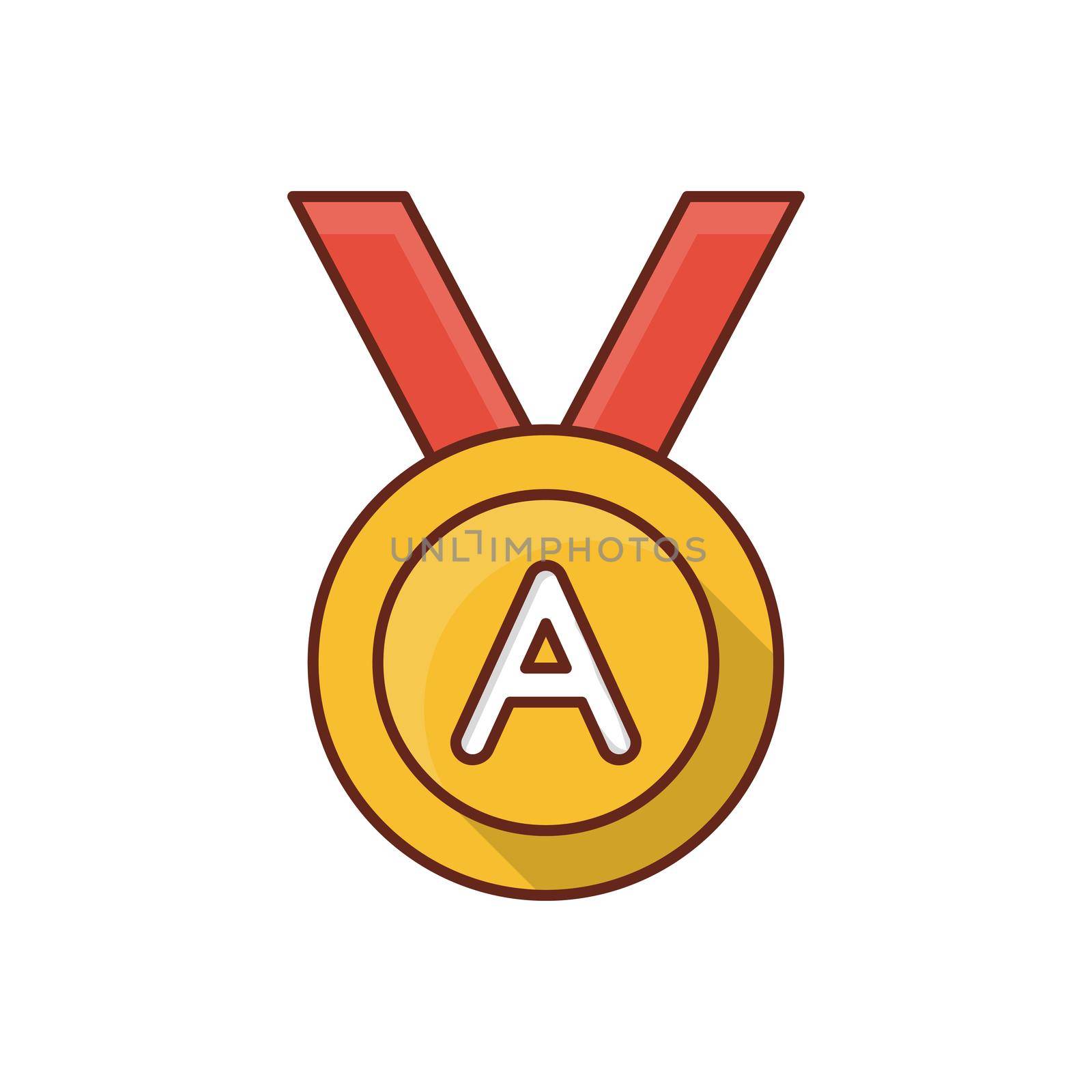 medal Vector illustration on a transparent background. Premium quality symbols. Vector Line Flat color icon for concept and graphic design.