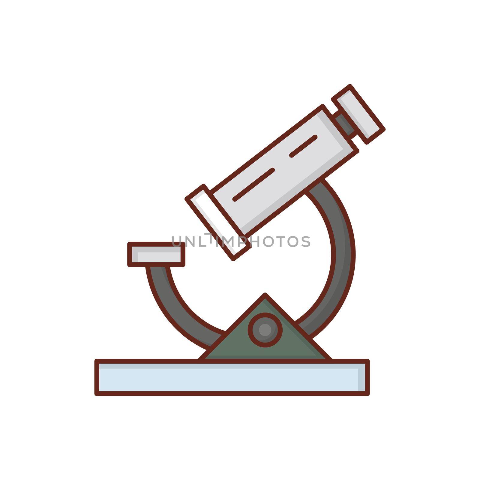 microscope Vector illustration on a transparent background. Premium quality symbols. Vector Line Flat color icon for concept and graphic design.