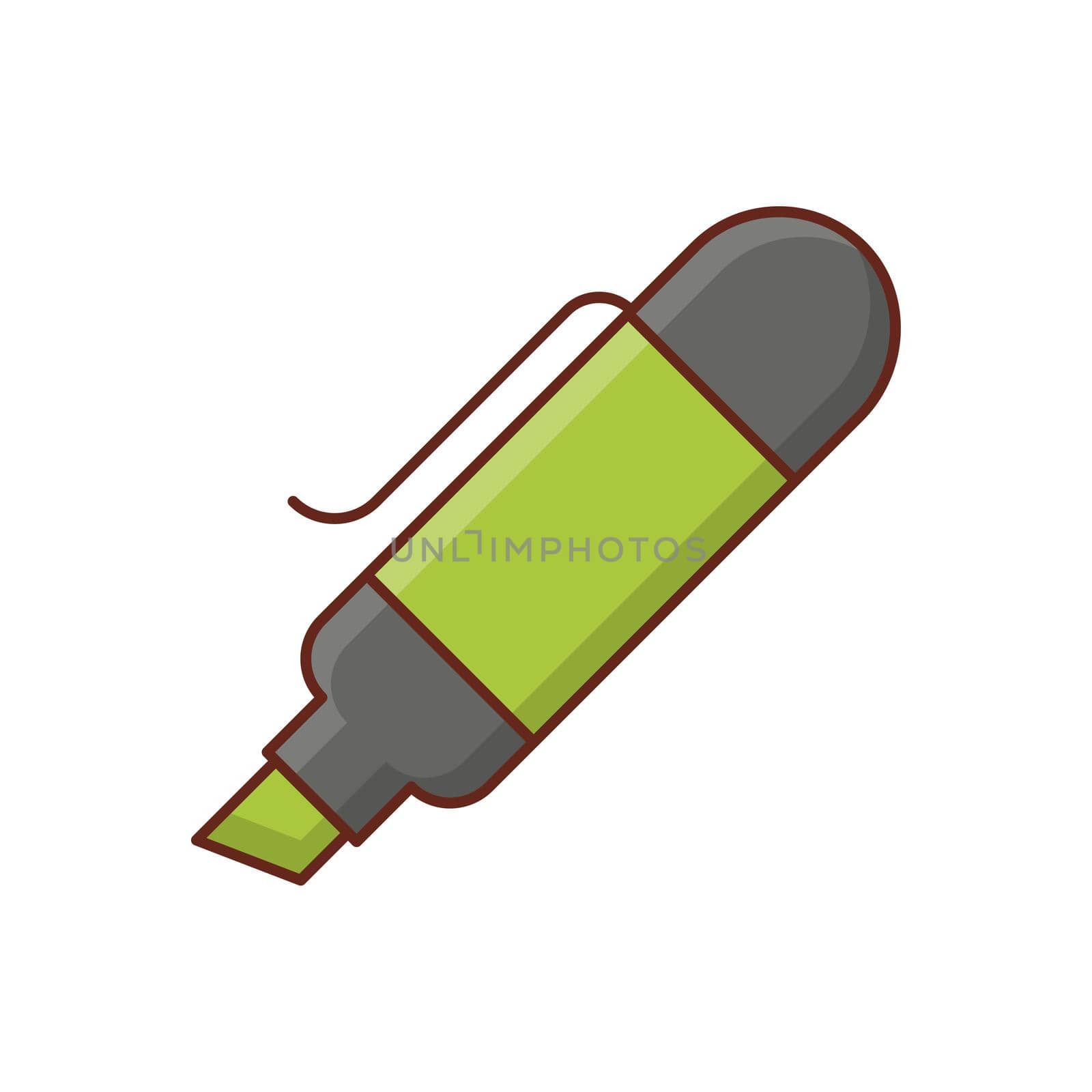 highlighter Vector illustration on a transparent background. Premium quality symbols. Vector Line Flat color icon for concept and graphic design.