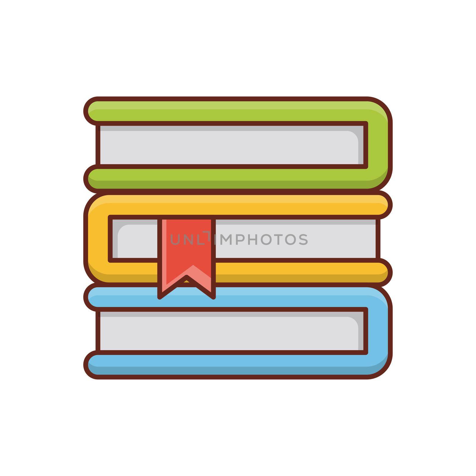 books Vector illustration on a transparent background. Premium quality symbols. Vector Line Flat color icon for concept and graphic design.