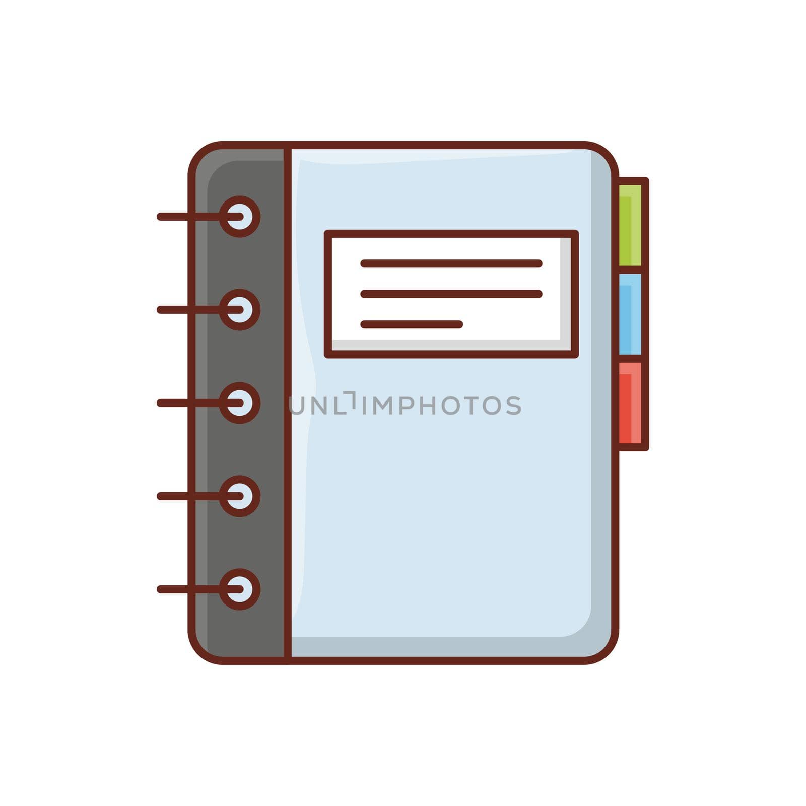 diary vector flat color icon