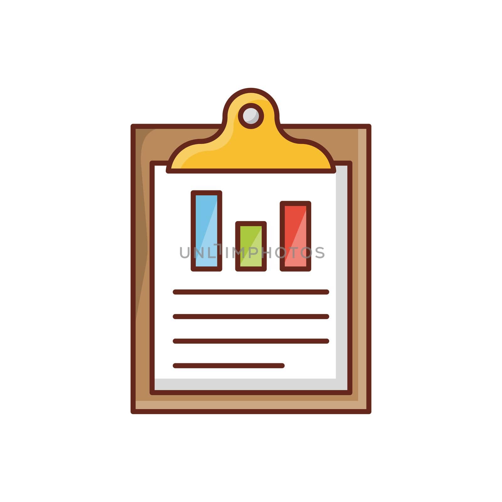 clipboard vector flat color icon