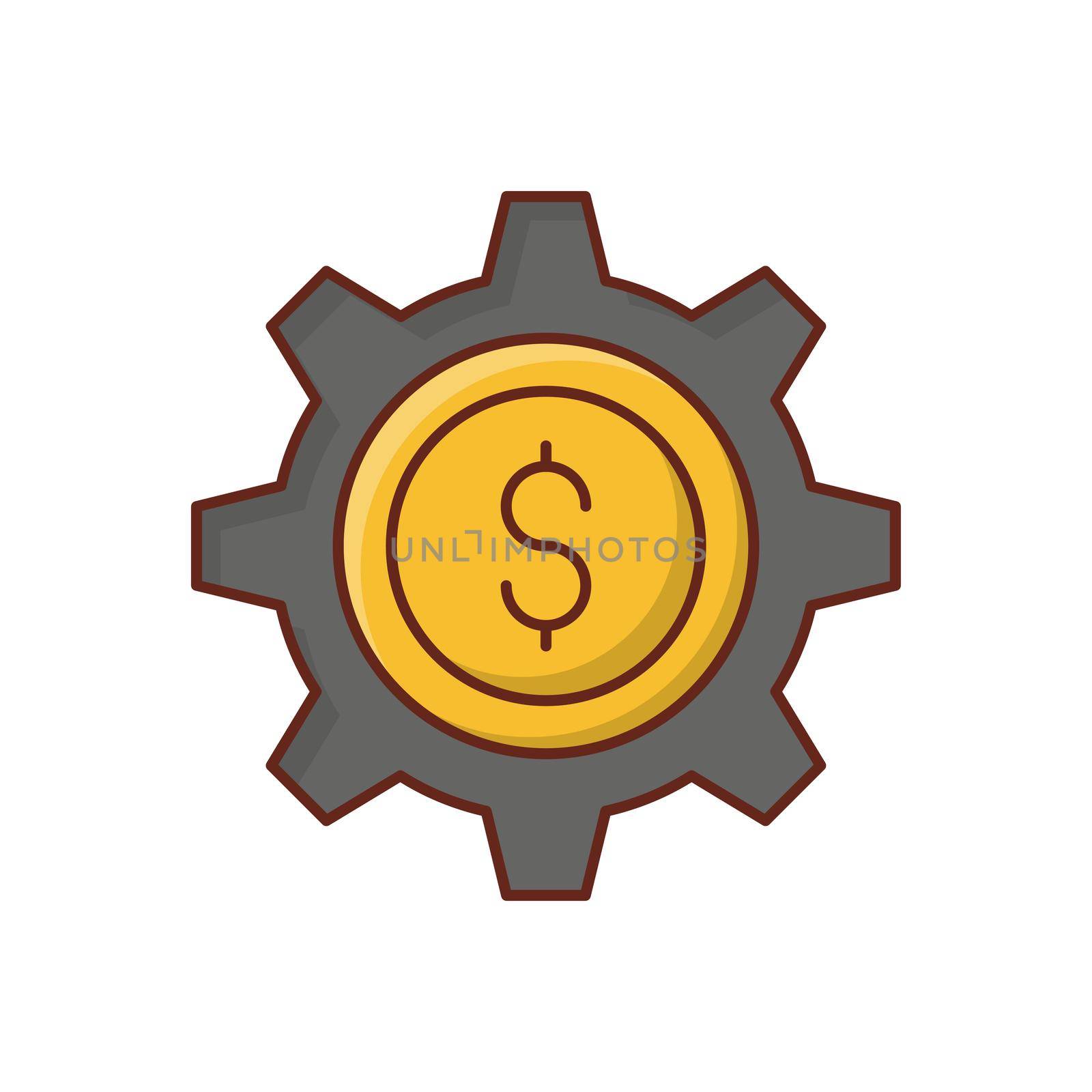 dollar vector flat color icon