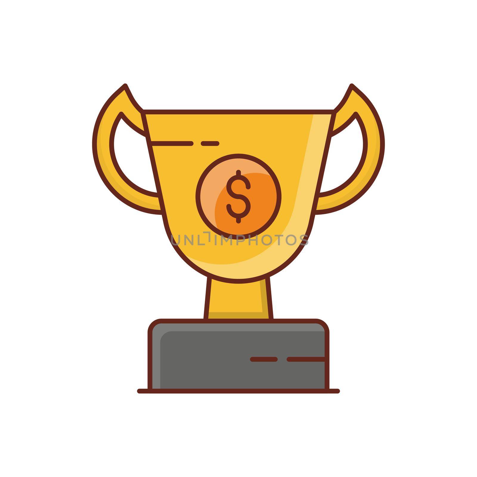 prize vector flat color icon