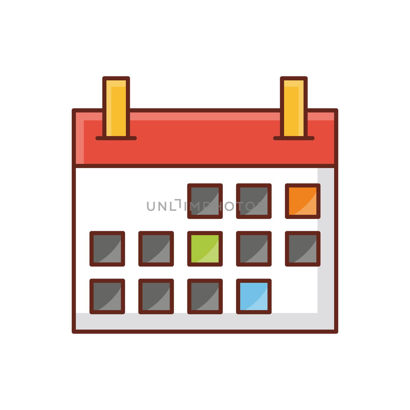 date vector flat color icon