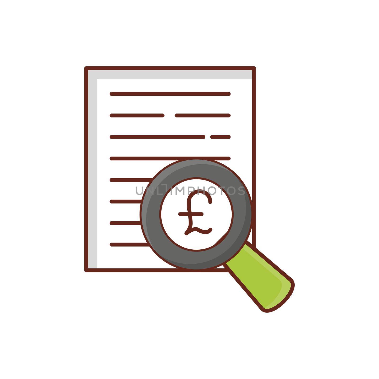 invoice vector flat color icon