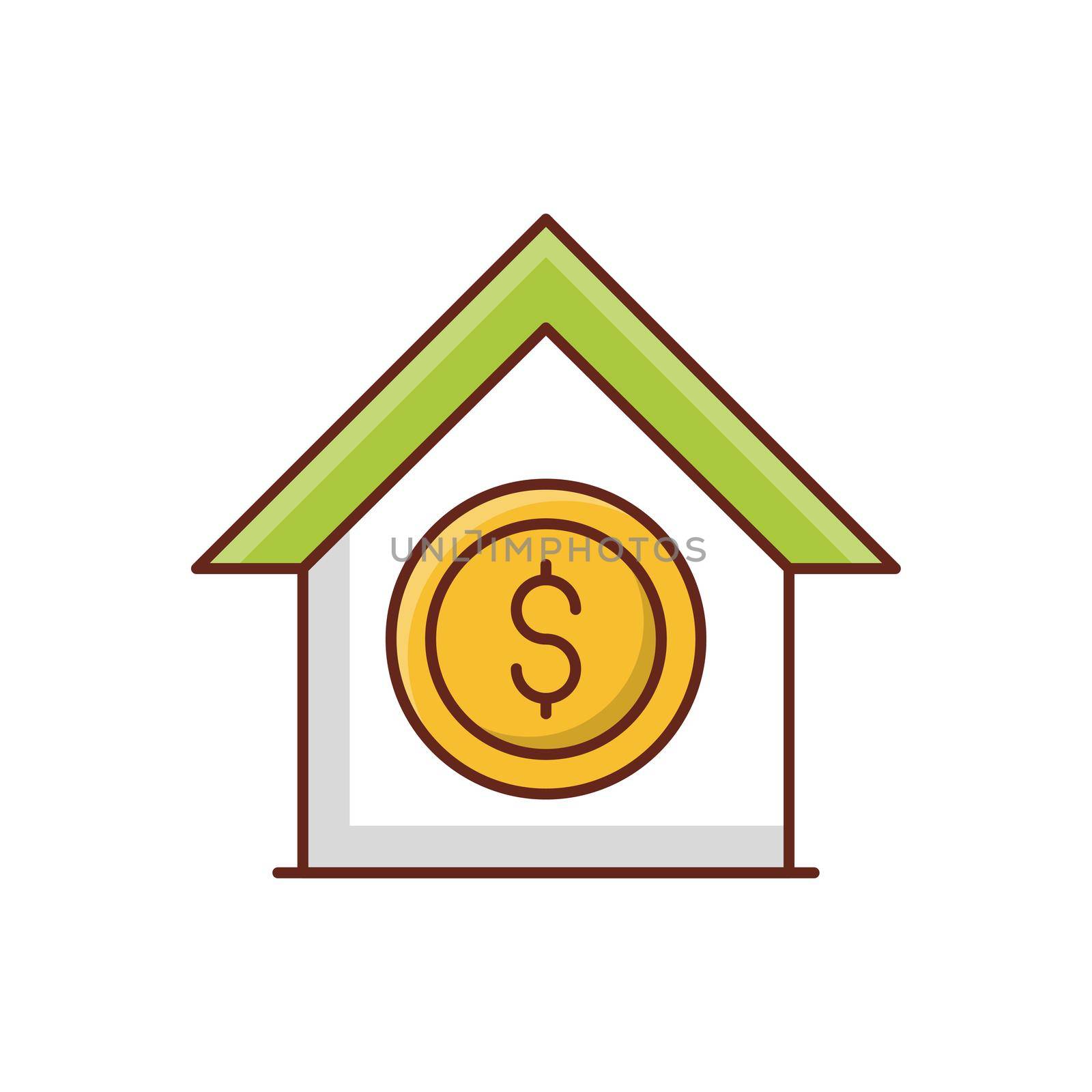 house vector flat color icon