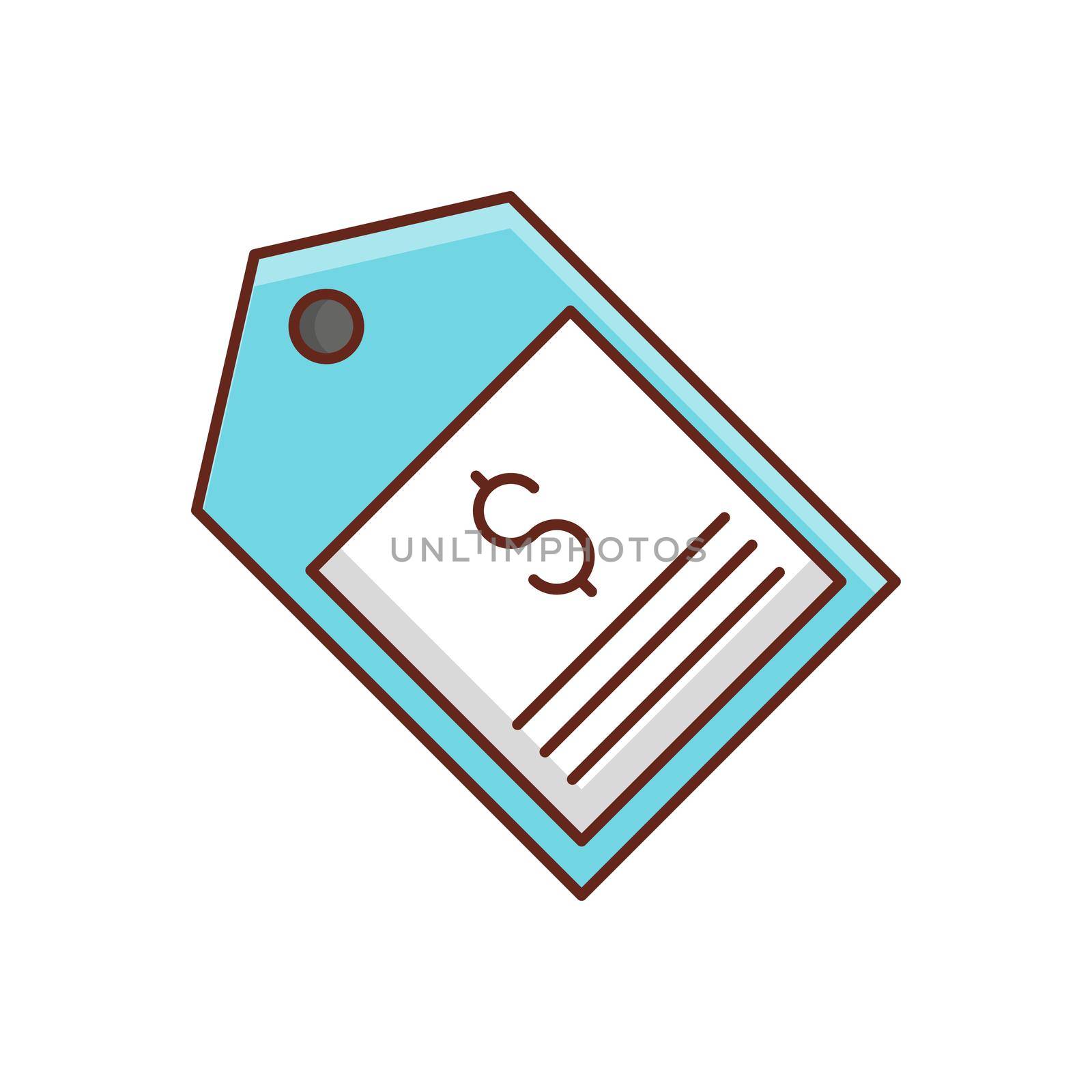 tag vector flat color icon