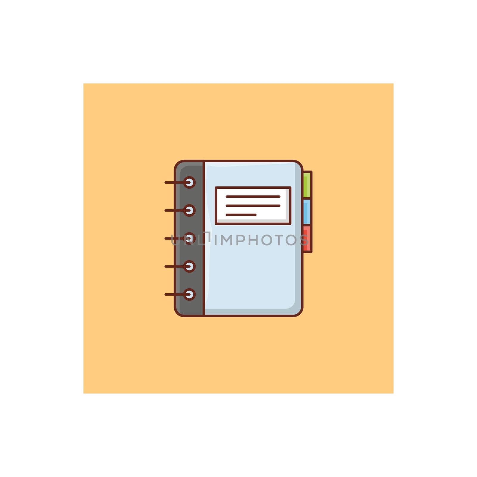 diary vector flat color icon