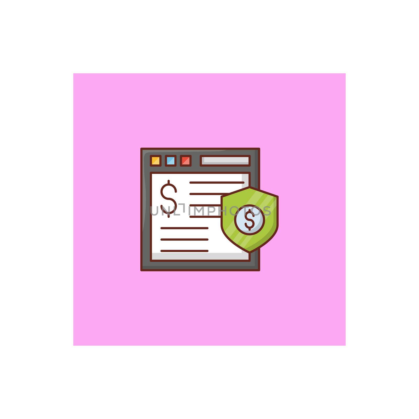 webpage vector flat color icon