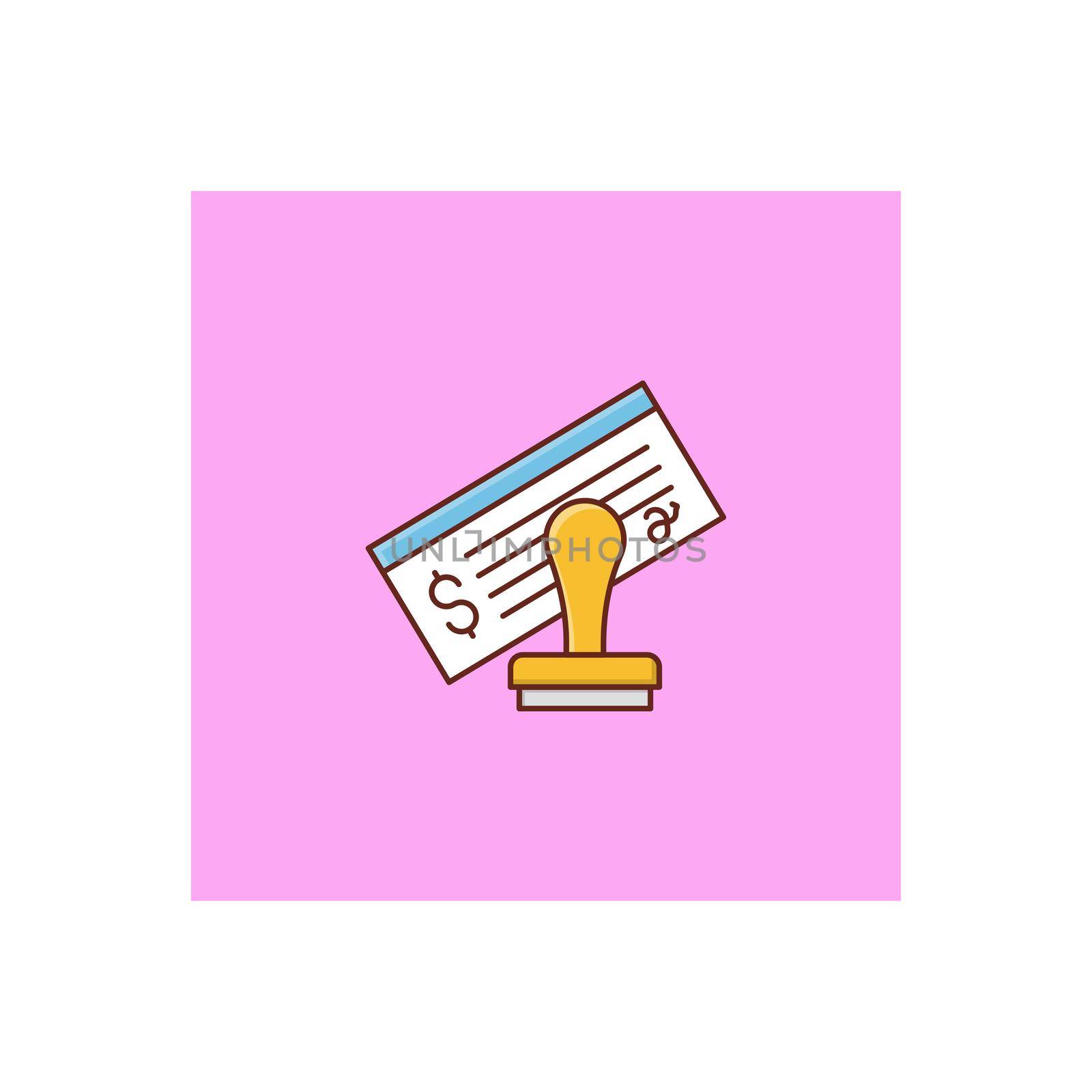 stamp vector flat color icon