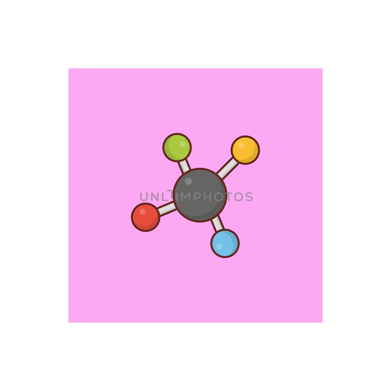 molecule vector flat colour icon