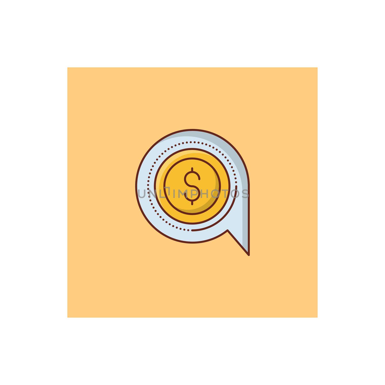 dollar vector flat color icon