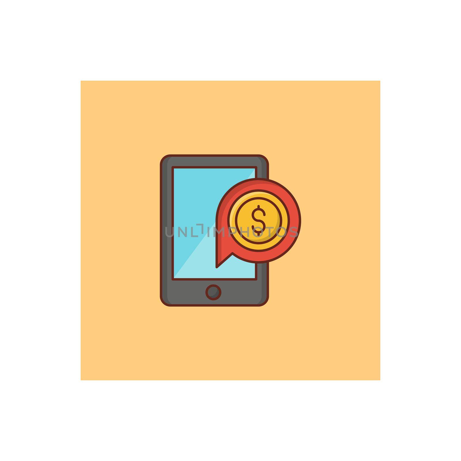 mobile vector flat color icon