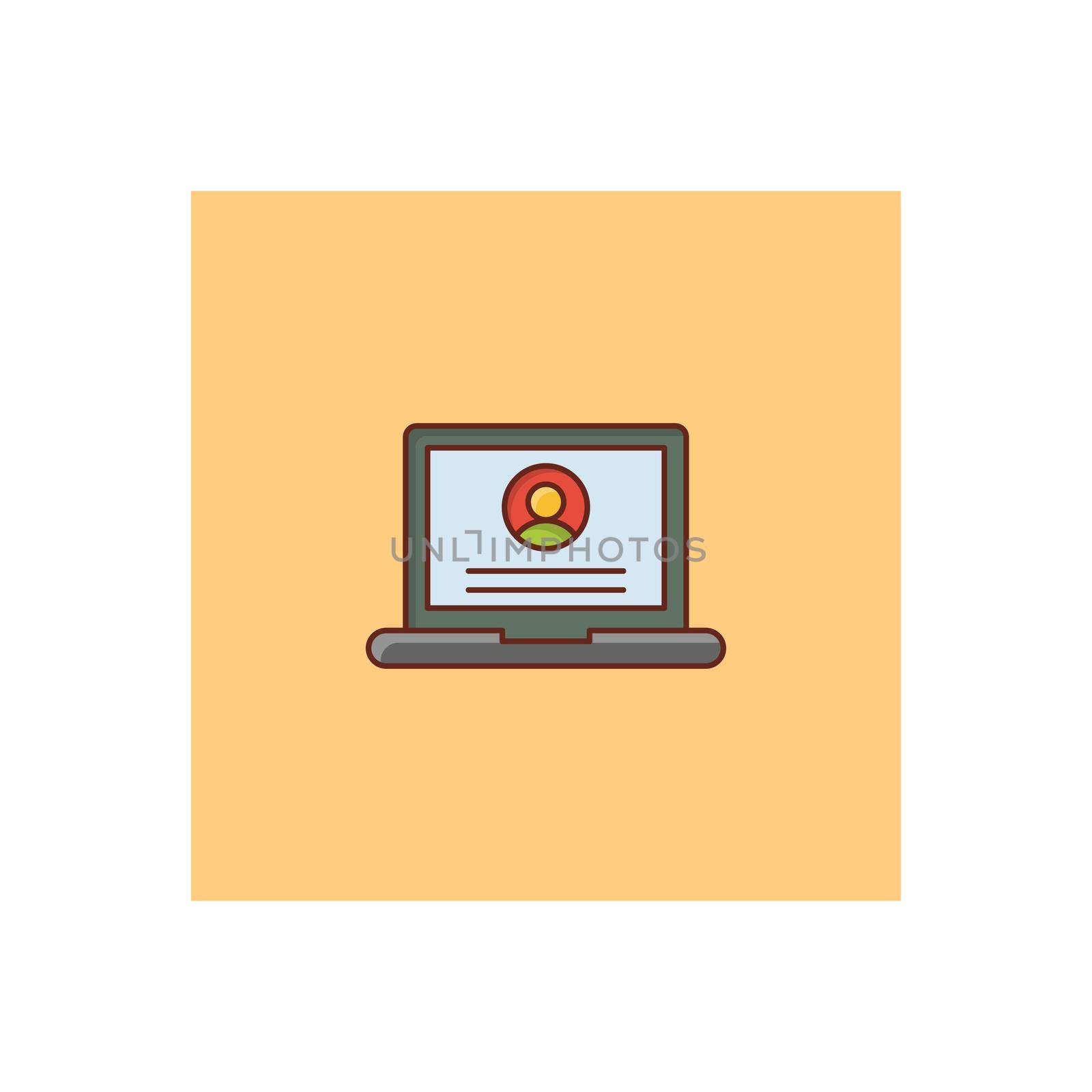 user vector flat color icon