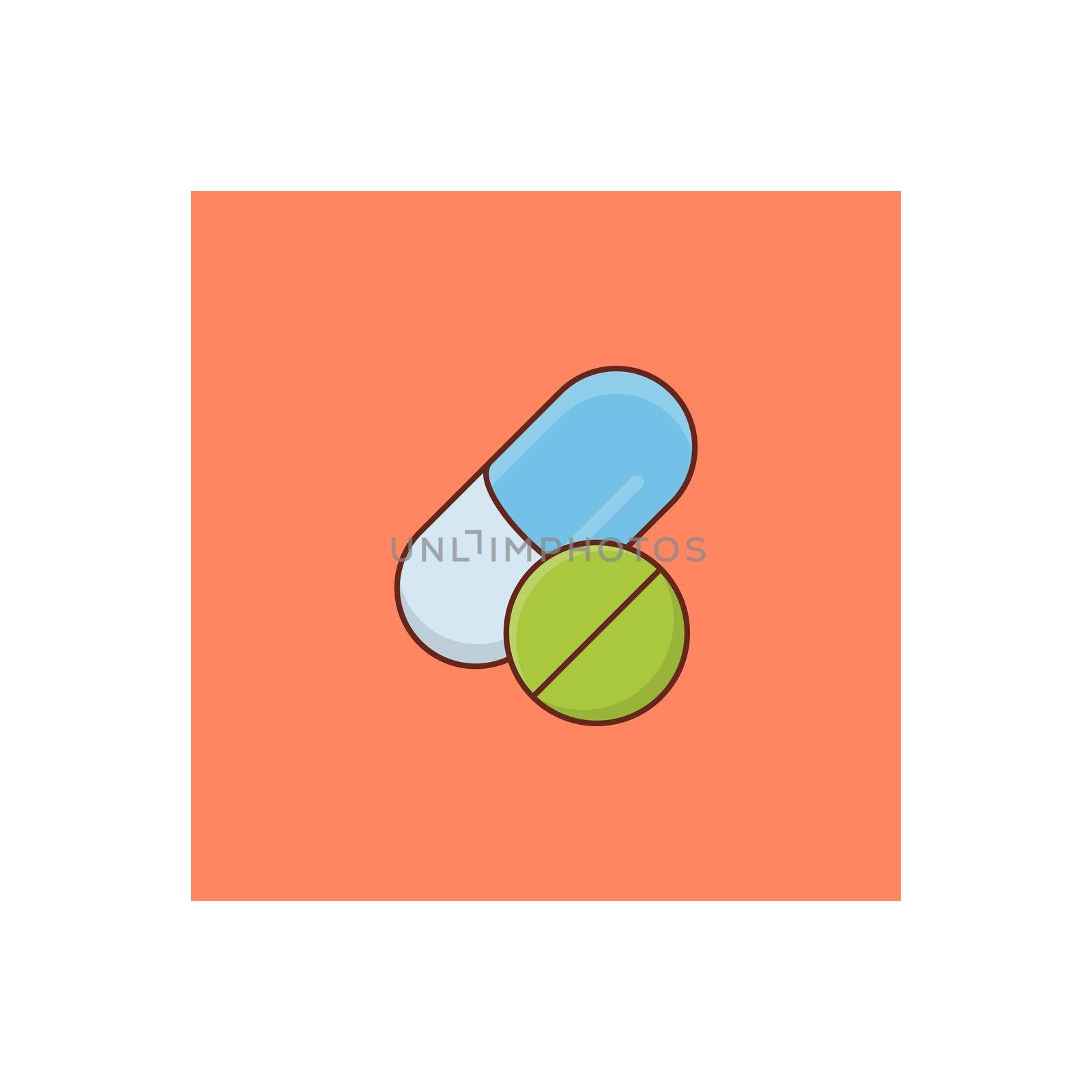 drug vector flat colour icon