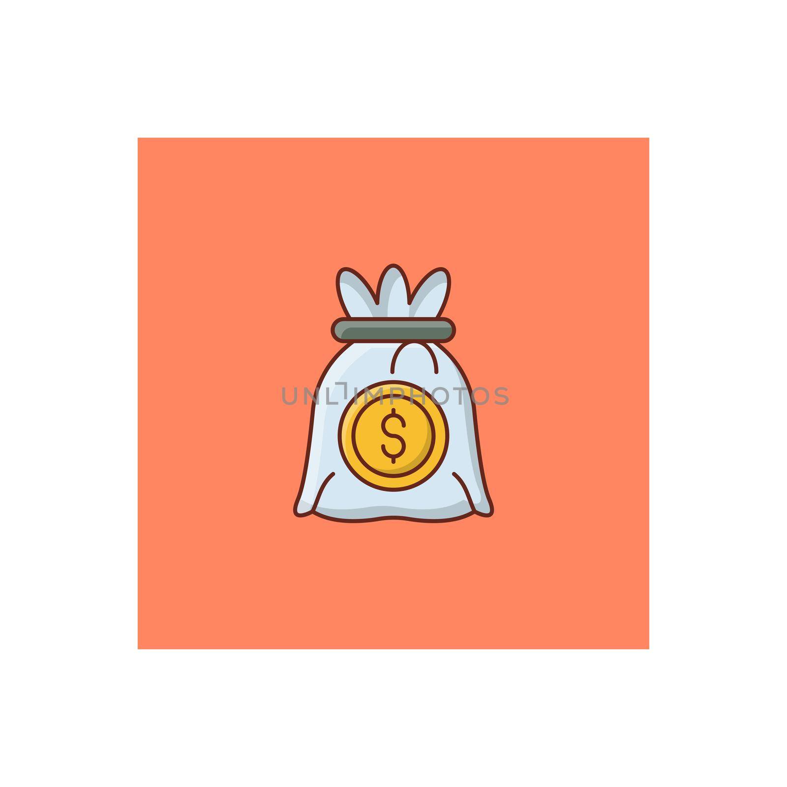 dollar vector flat color icon