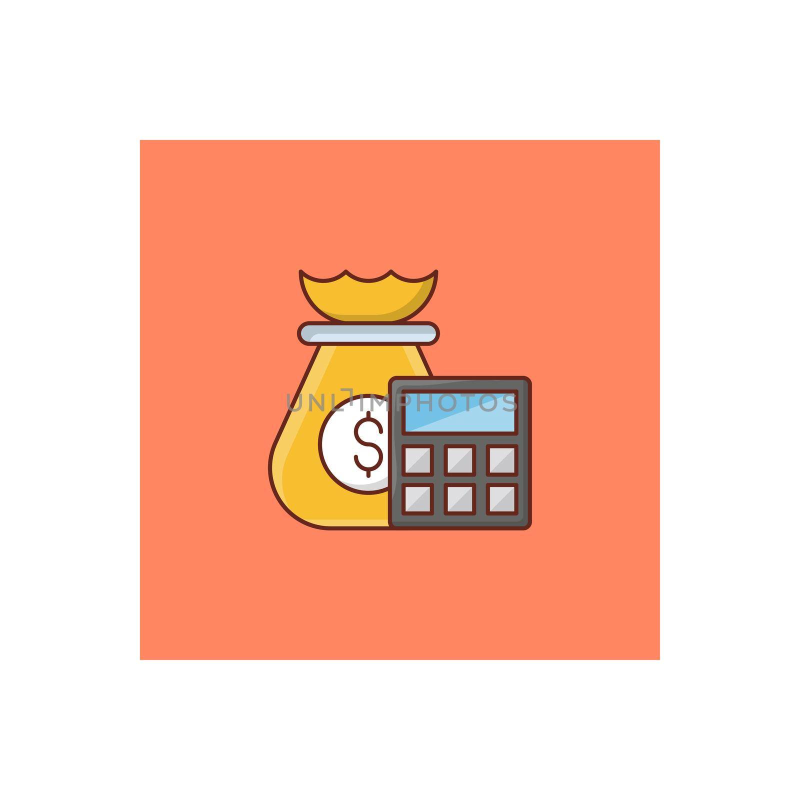 dollar vector flat color icon