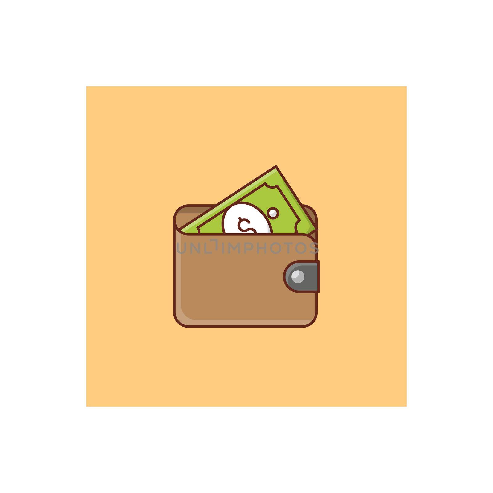 wallet vector flat color icon