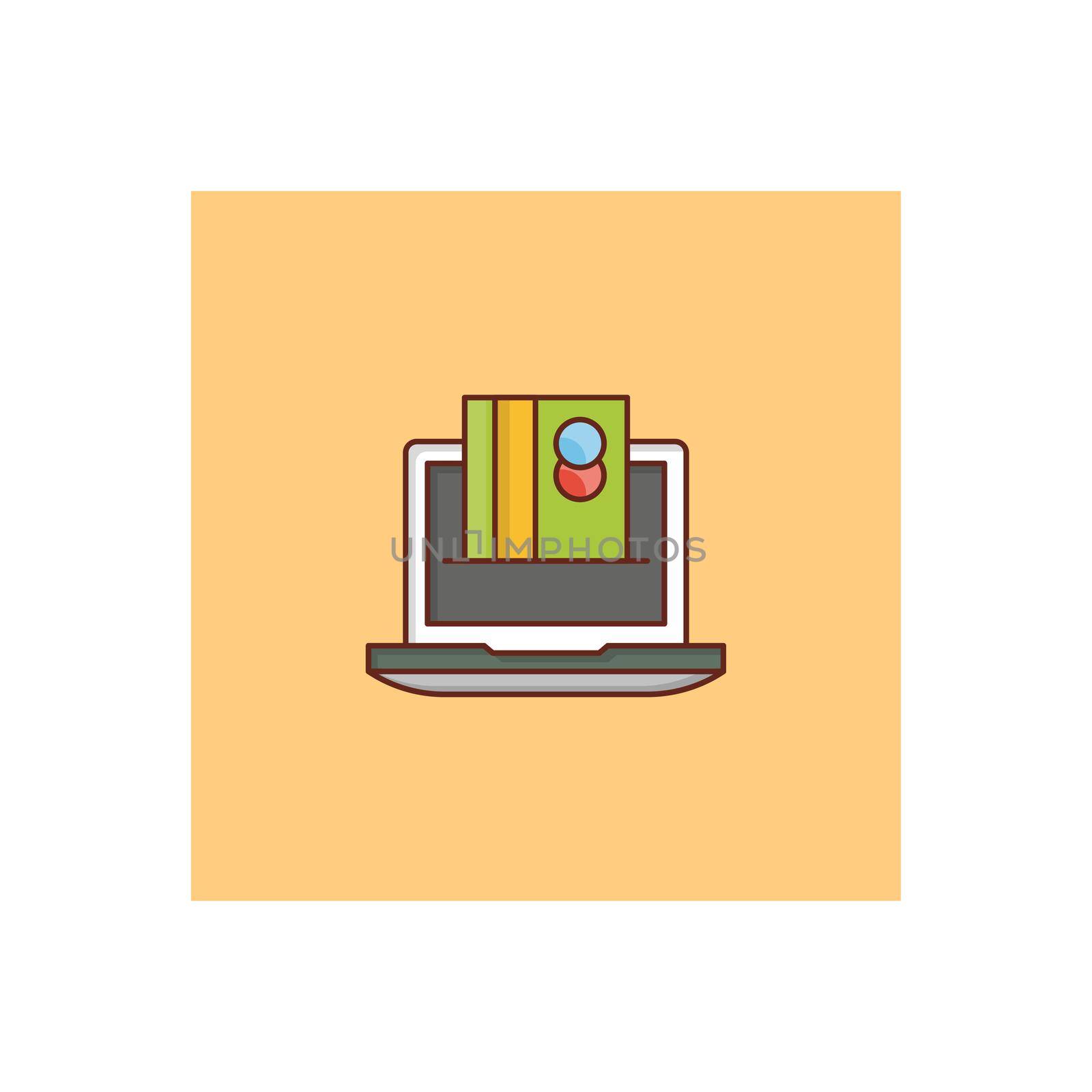 online vector flat color icon