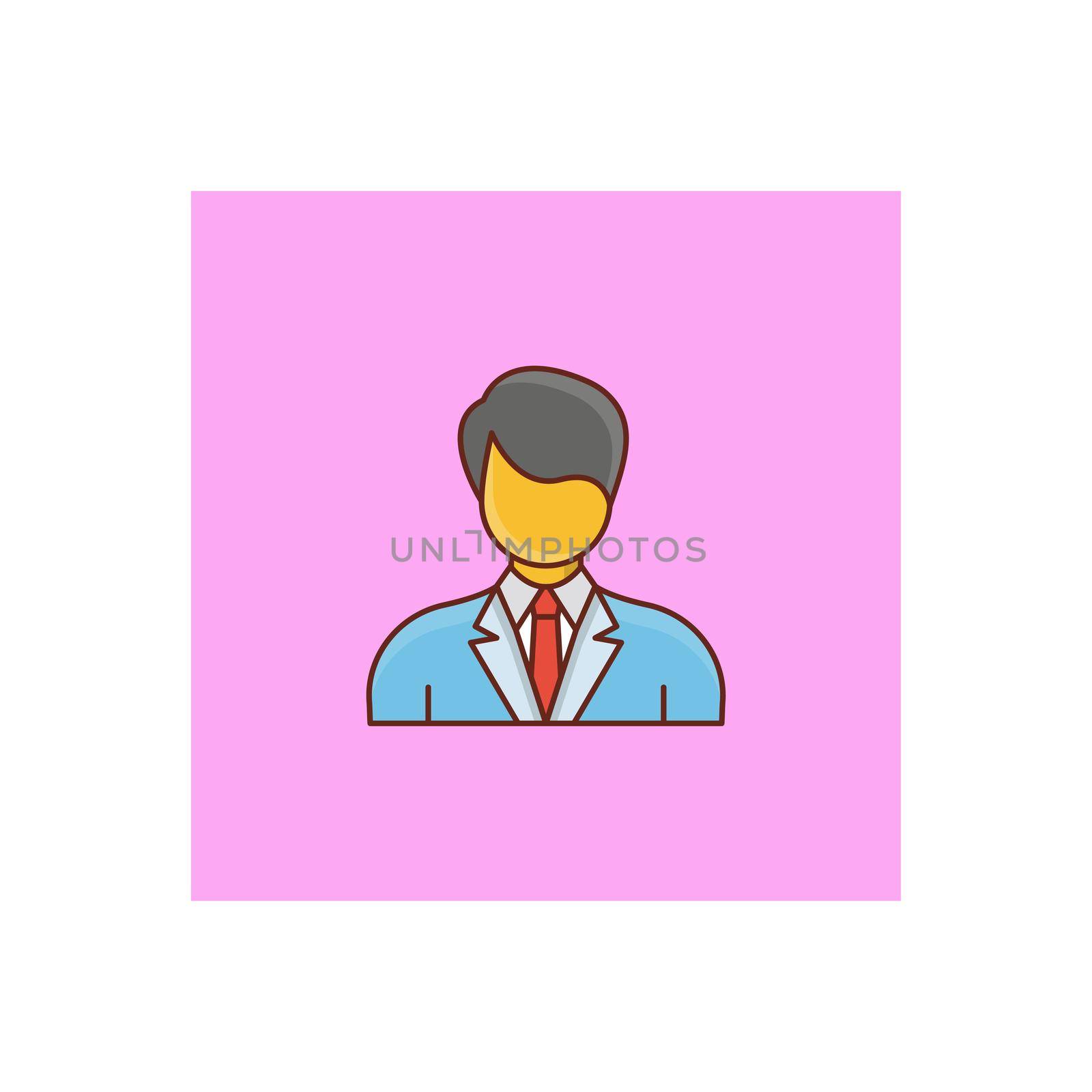 user vector flat color icon