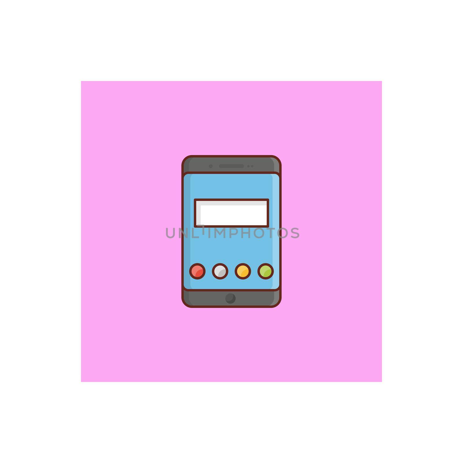 mobile Vector illustration on a transparent background. Premium quality symbols. Vector Line Flat color icon for concept and graphic design.