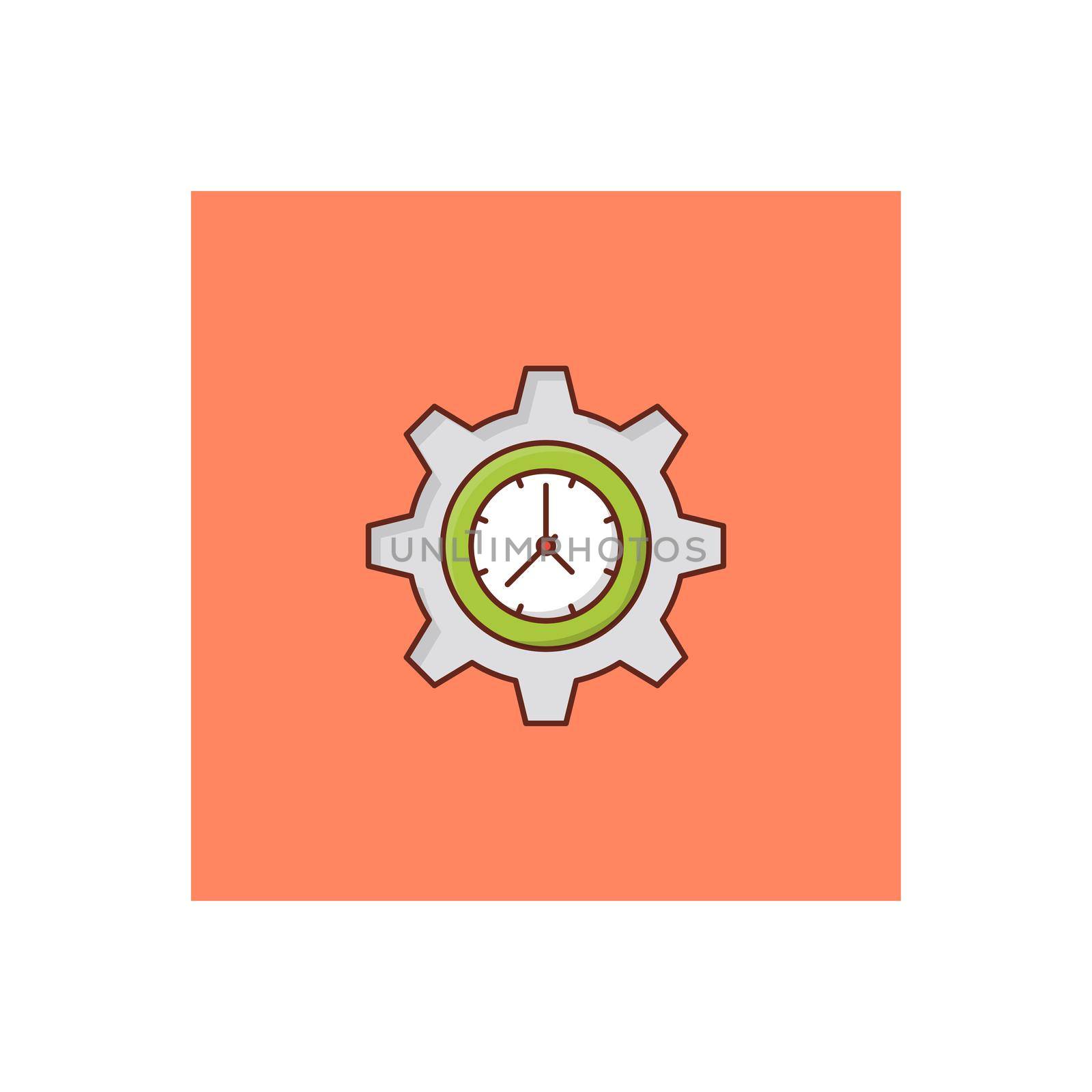 clock vector flat color icon