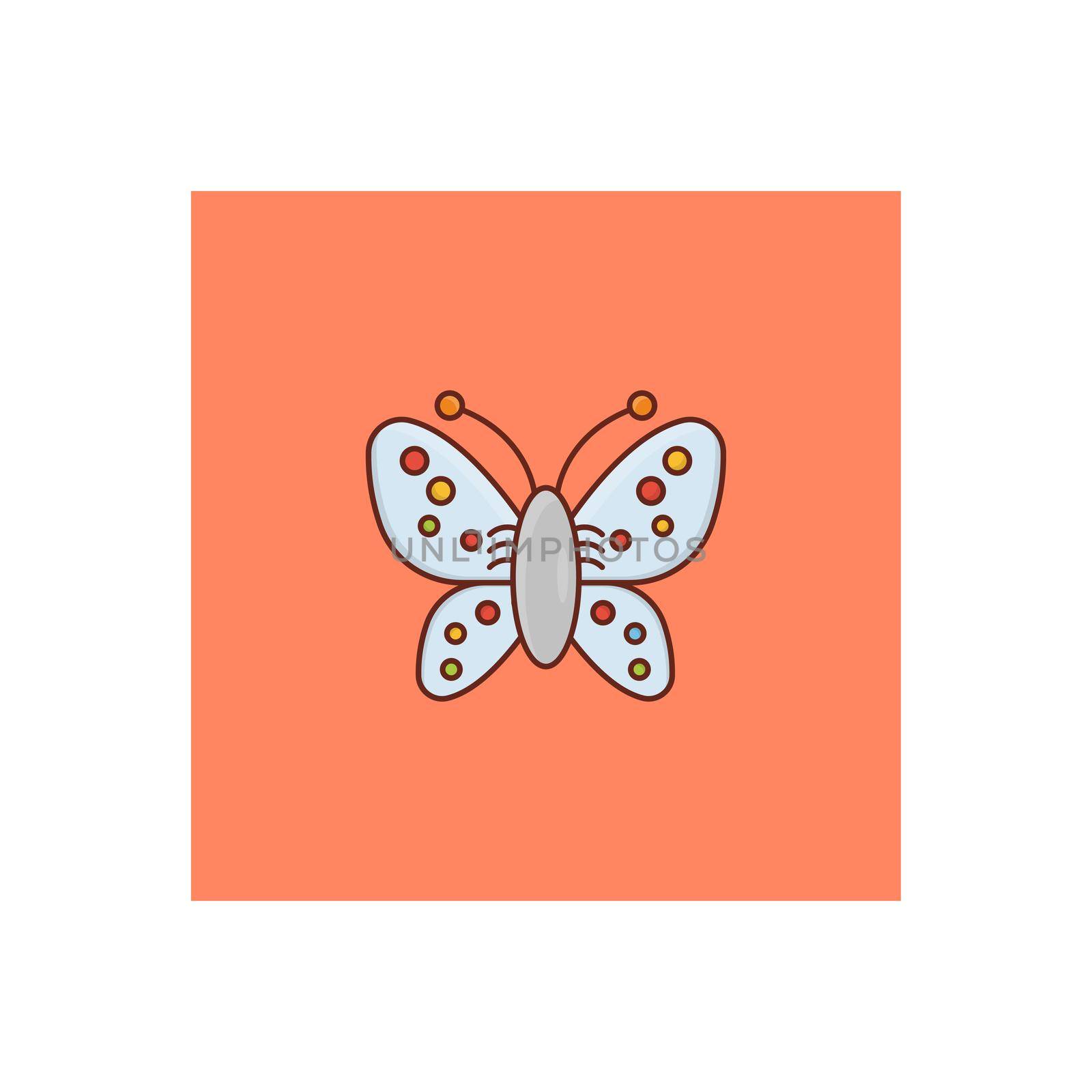 butterfly vector flat colour icon