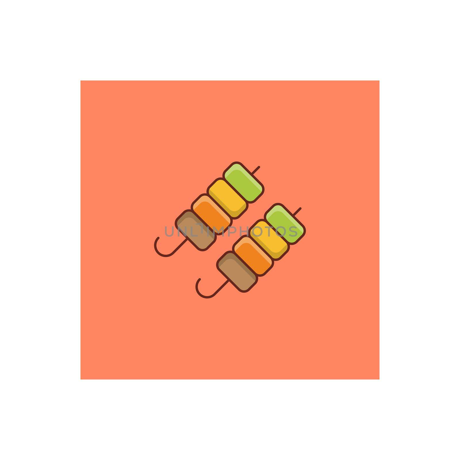 kebab vector flat color icon