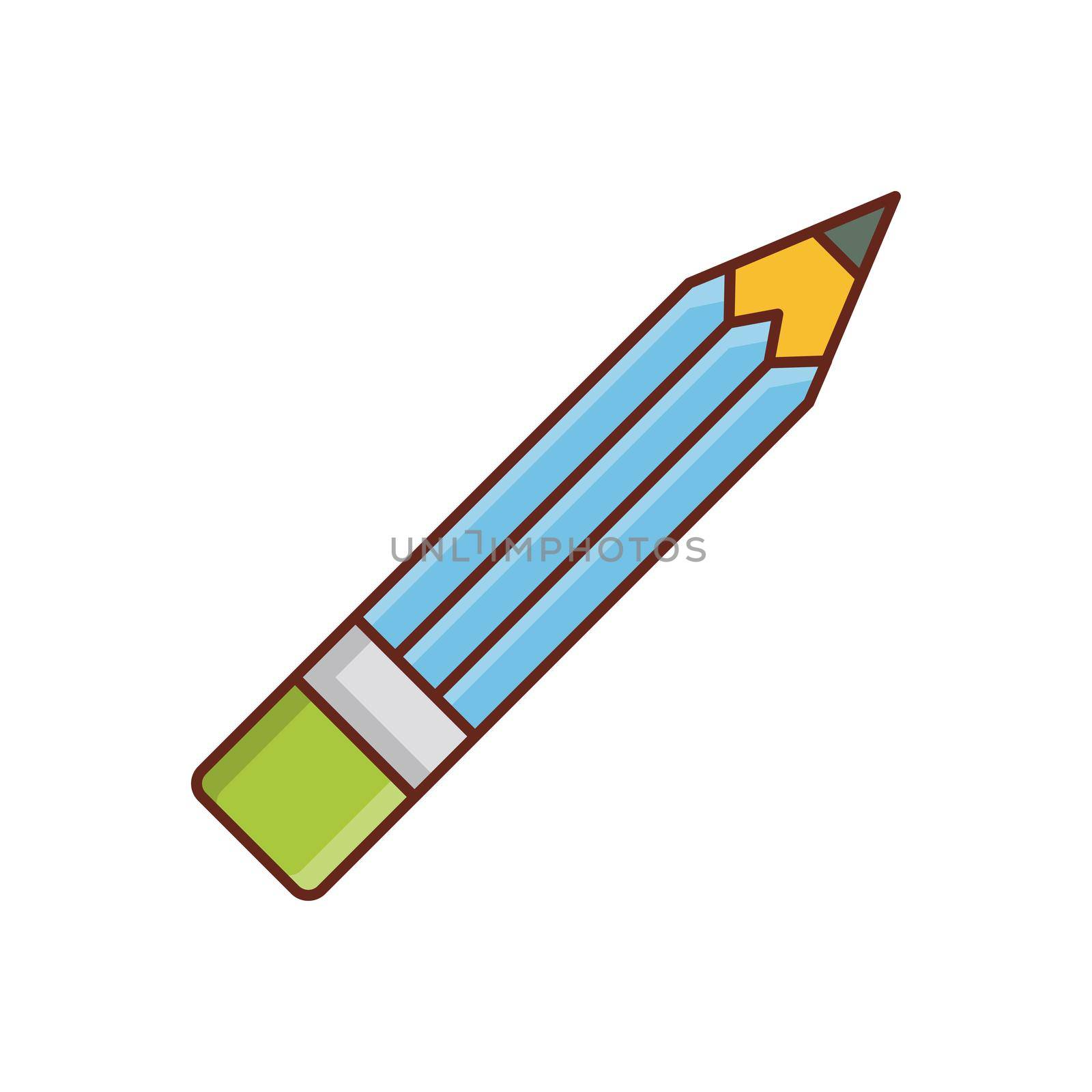 pencil Vector illustration on a transparent background. Premium quality symbols. Vector Line Flat color icon for concept and graphic design.