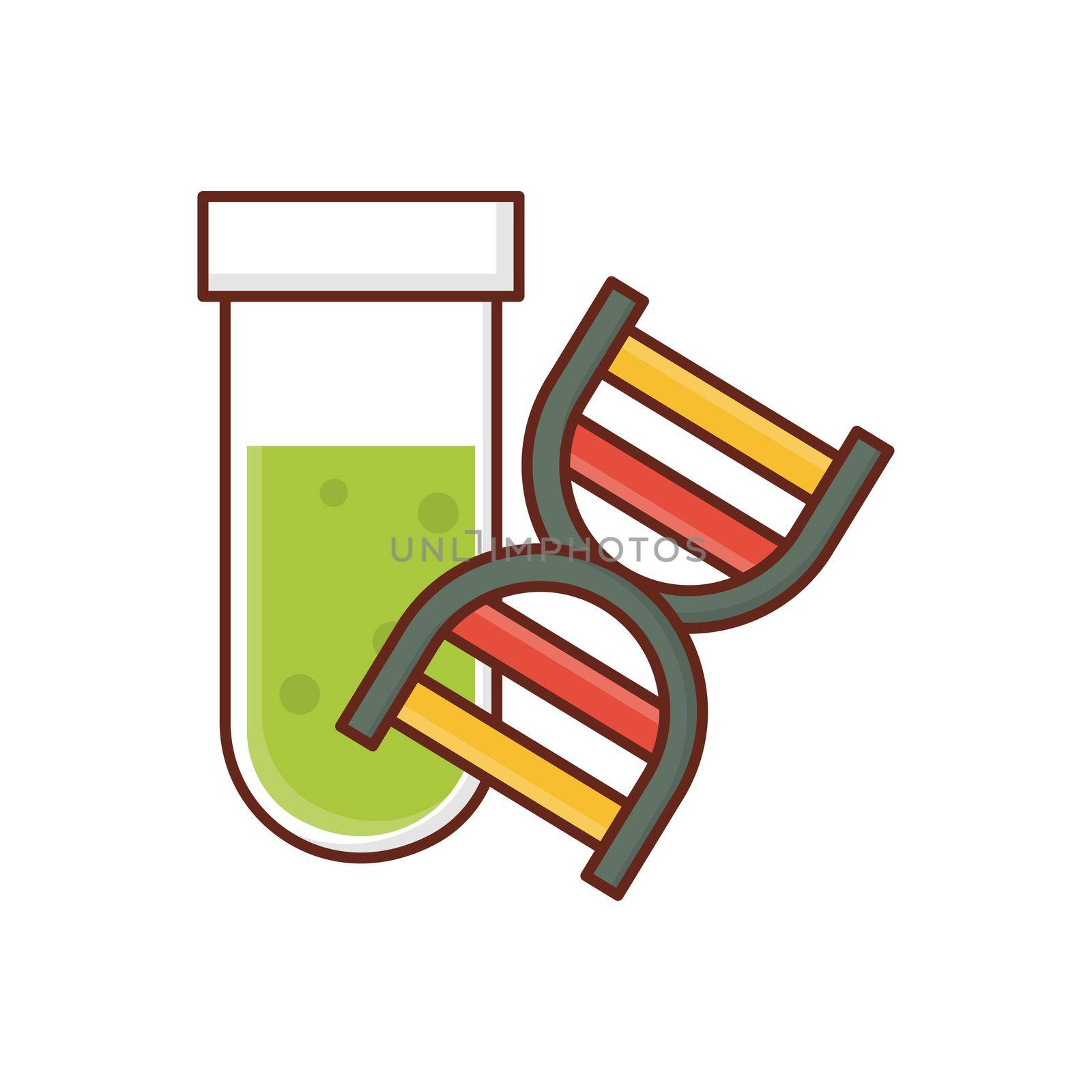 DNA vector flat colour icon