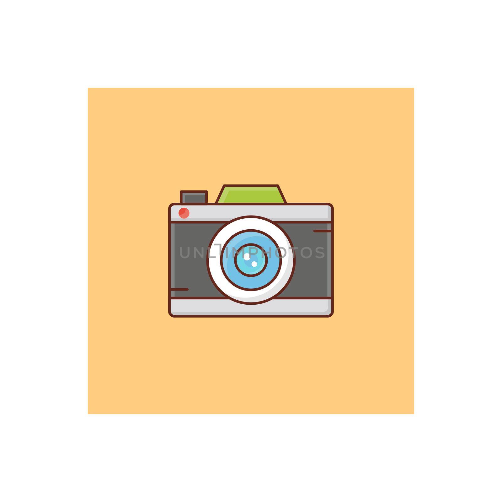 camera vector flat colour icon