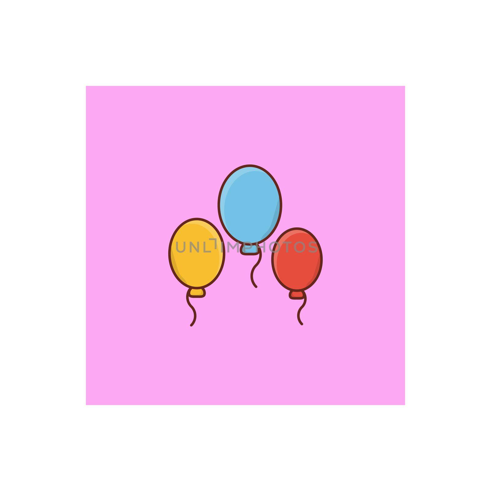 balloon vector flat colour icon