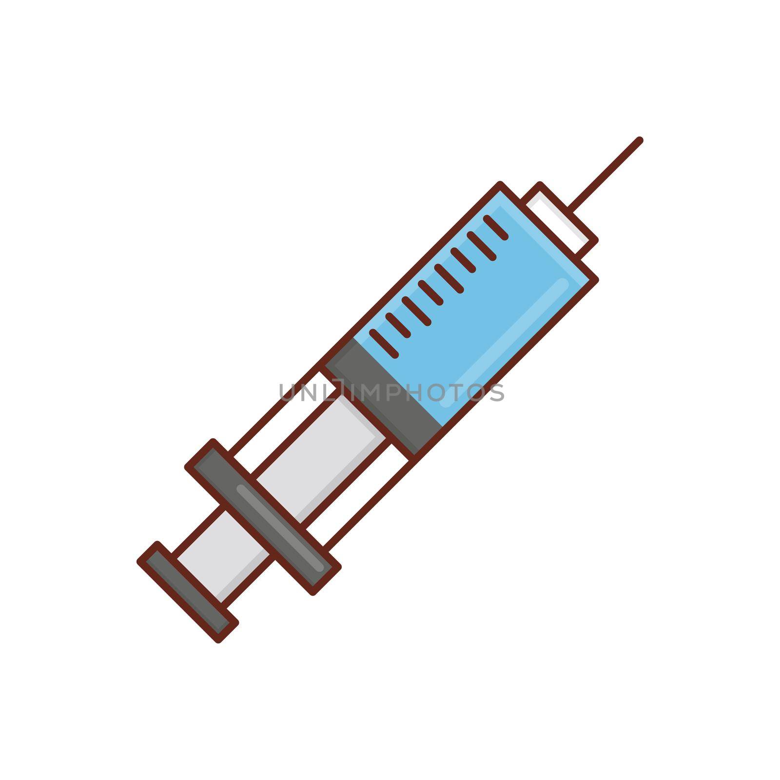 injection vector flat colour icon