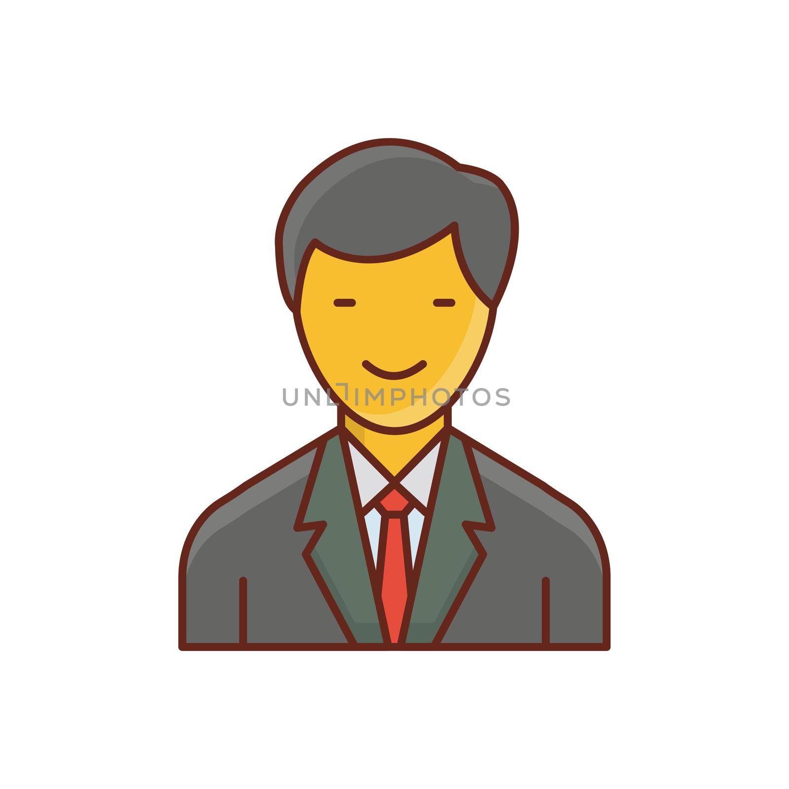 employee vector flat color icon