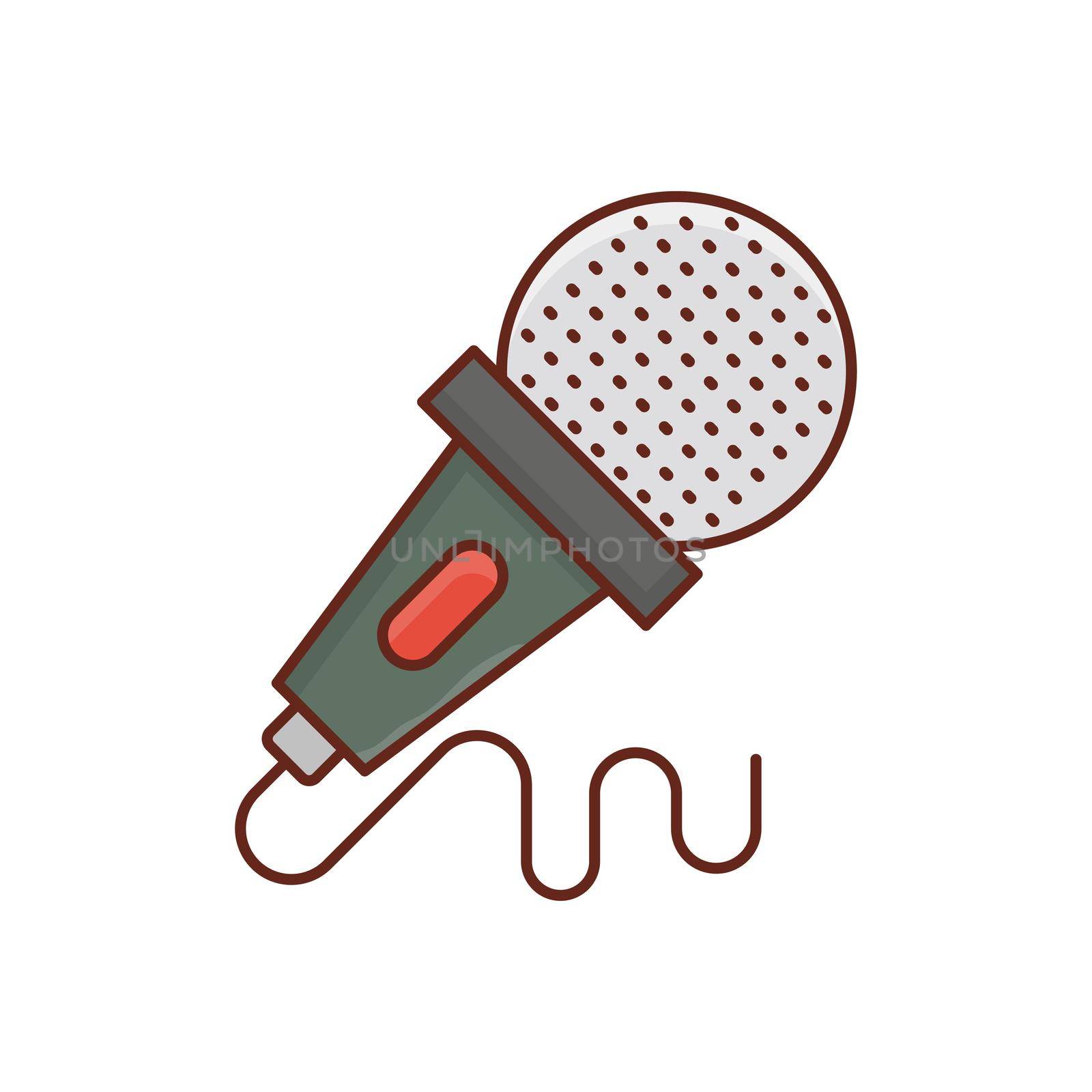 mic vector flat colour icon