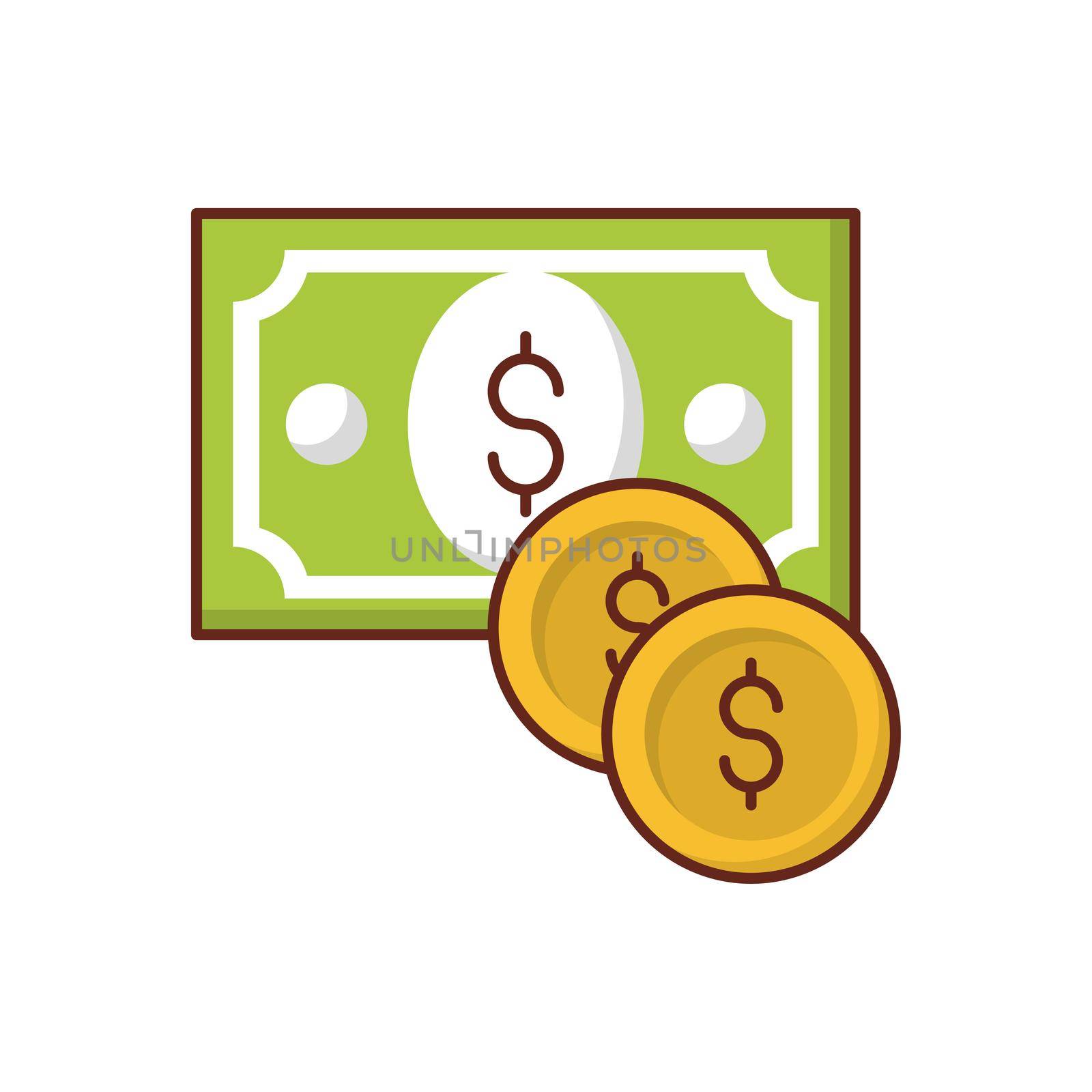 dollar vector flat color icon