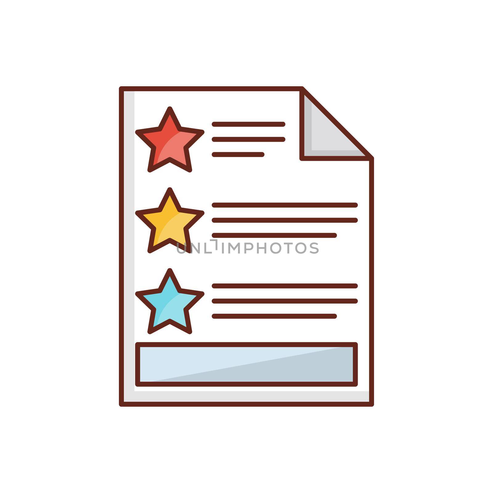 review vector flat color icon
