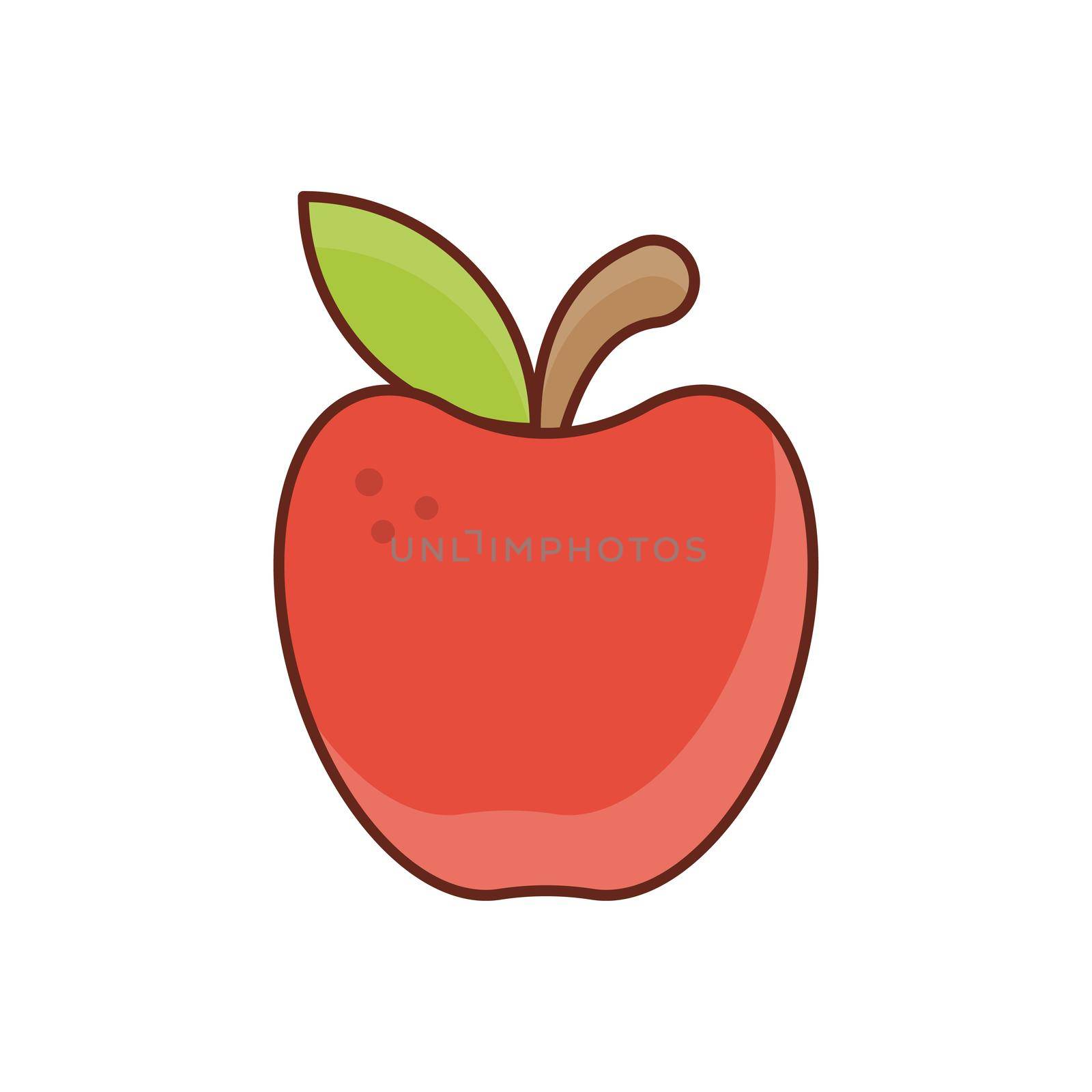 apple Vector illustration on a transparent background. Premium quality symbols. Vector Line Flat color icon for concept and graphic design.