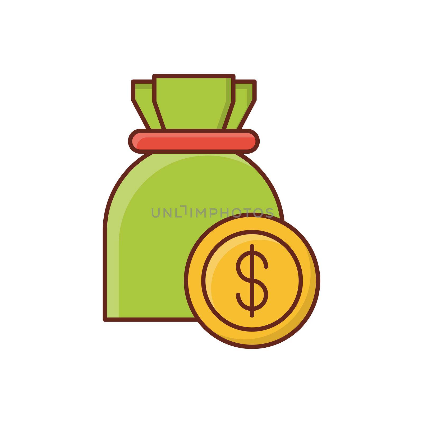 money vector flat color icon